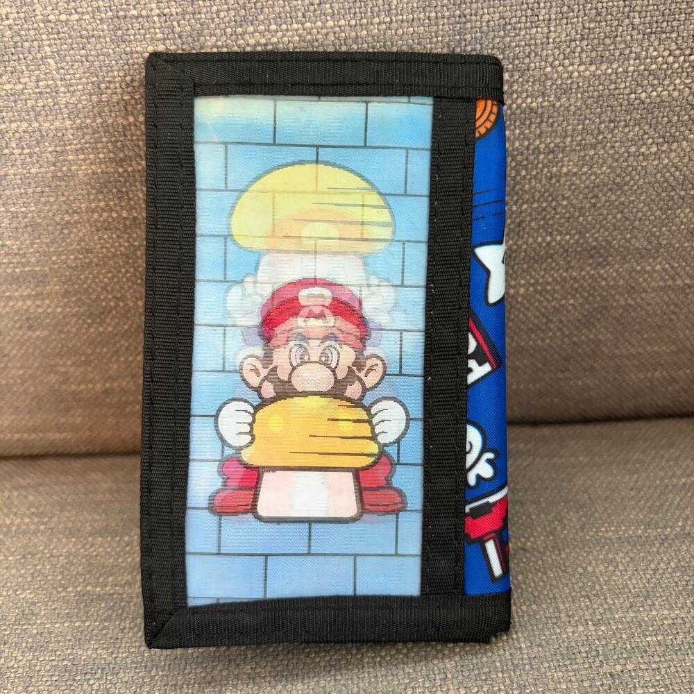 Vintage 1990 Super Mario Bros Trifold Lenticular Wallet